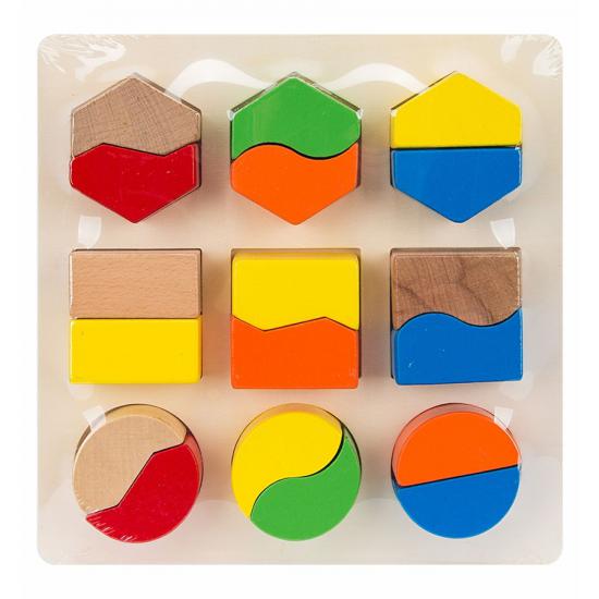 Hongji Ahşap Geometrik Şekilli Bloklar 18 Parça