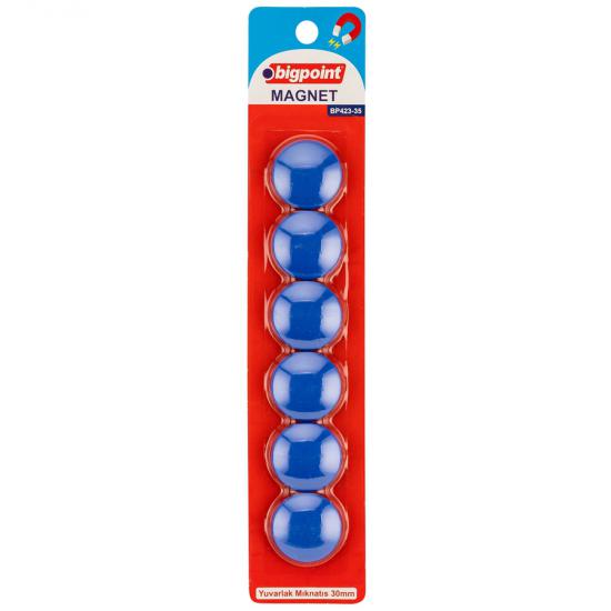Bigpoint Magnet 30mm (Mıknatıs) Mavi 6’lı Blister
