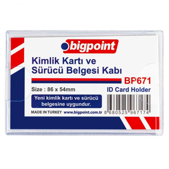 Bigpoint Kimlik, Ehliyet Kabı Yatay Şeffaf 86x54mm