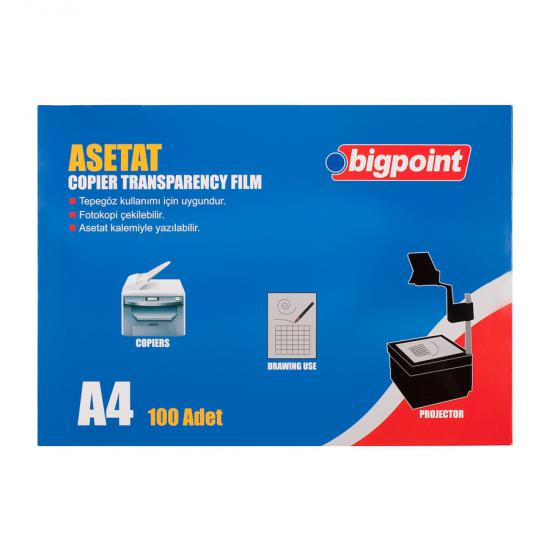 Bigpoint Fotokopi Asetatı A4 100 Mikron 100’lü Kutu