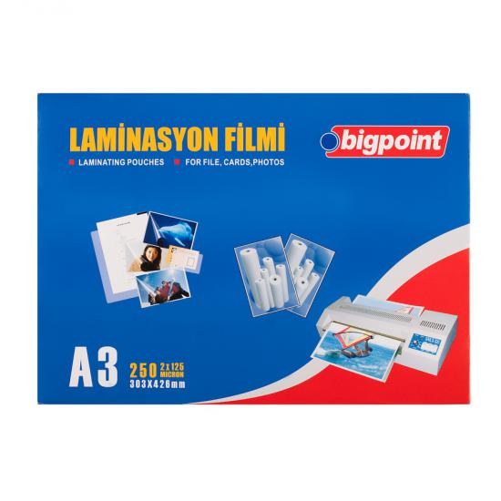 Bigpoint Laminasyon Filmi A3 125 Mikron 100’lü Kutu