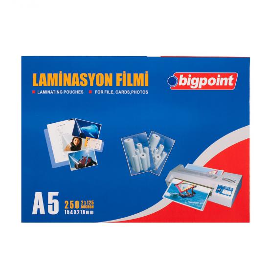 Bigpoint Laminasyon Filmi A5 125 Mikron 100’lü Kutu