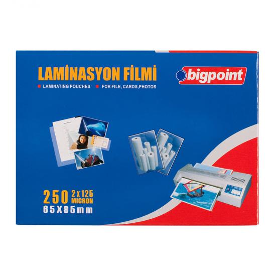 Bigpoint Laminasyon Filmi 65x95mm 125 Mikron 100’lü Kutu