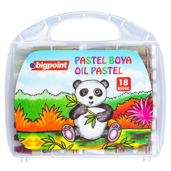 Bigpoint Pastel Boya 18 Renk - Şeffaf Çantalı