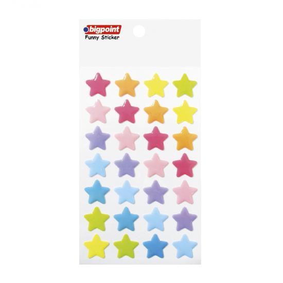 Bigpoint Sticker Pastel Renkli Yıldızlar Büyük Boy