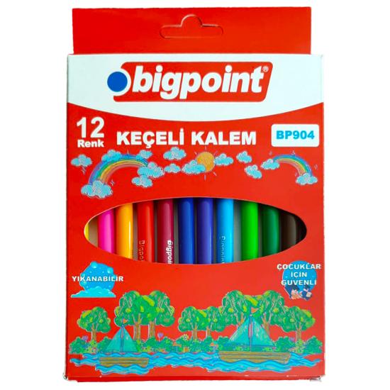 Bigpoint Keçeli Kalem 12’li Set (Karton Kutulu)